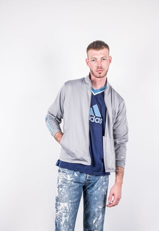 VINTAGE 1990S GREY NIKE TRACK TOP
