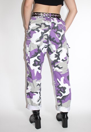 VTG UNISEX PURPLE ARMY CARGO TROUSER PANTS