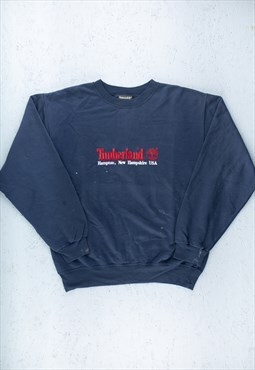 90s Timberland Blue Spell Out Logo Sweatshirt - B3051