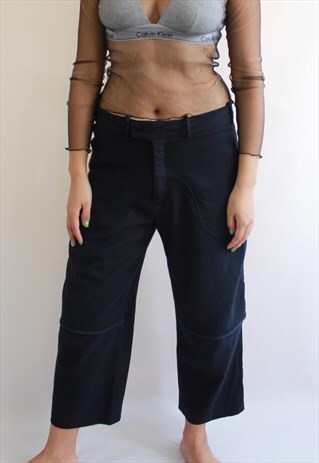 NAVY BLUE WOOL TROUSERS