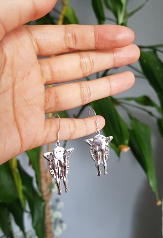 VINTAGE STERLING SILVER BOTTOM FLASHING EARRINGS