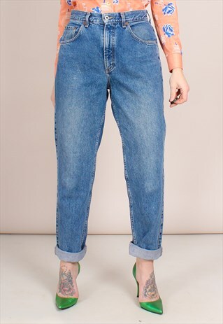 VINTAGE 90S HIGH WAISTED BLUE MOM JEANS