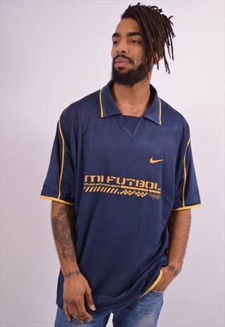 VINTAGE NIKE REVERSIBLE POLO SHIRT NAVY BLUE