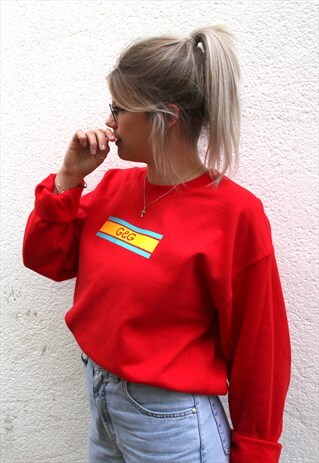 G&G RED CHUNKY LINO SWEAT