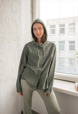 Vintage 80's Khaki Hooded Top