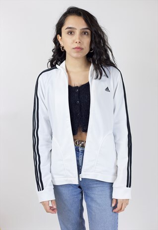 VINTAGE ADIDAS 90'S WHITE SPORTS JACKET