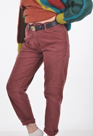 LEVI'S 550 RED HIGH WAISTED DENIM JEANS