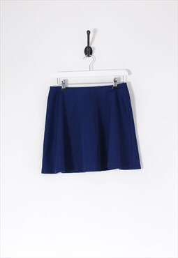 Vintage Textured Mini Skirt Navy Blue W28 BV8941