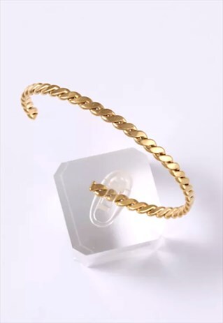 18CT GOLD PLATED CUFF, OPEN CUFF, ADJUSTABLE BRACELET