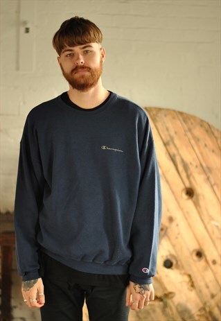 VINTAGE 90S CHAMPION SPELL OUT SWEATER