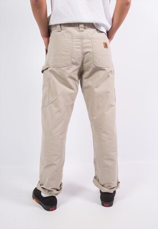 CARHARTT BEIGE WORKWEAR TROUSERS CARPENTER STYLE
