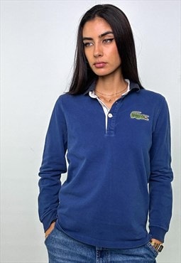 Navy Blue y2ks Lacoste Spellout Sweatshirt