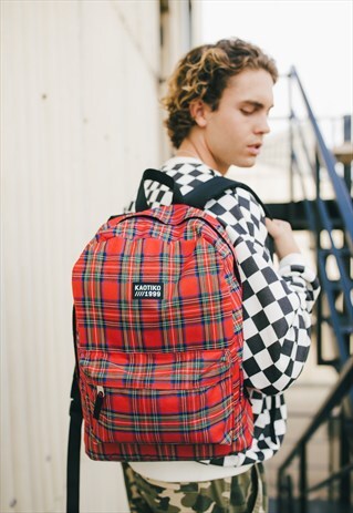 CHECK TARTAN BAGPACK