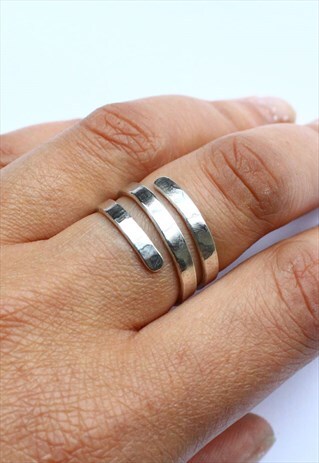 STERLING SILVER WRAPAROUND SPIRAL RING