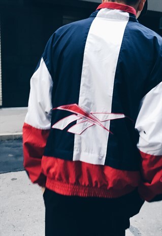 VINTAGE 90S COLOUR BLOCK REEBOK TRACK JACKET