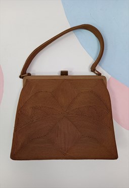 70's Vintage Corde Bag Brown Boxy