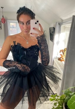 Handmade Black Swan inspired Halloween/ fancy dress costume 