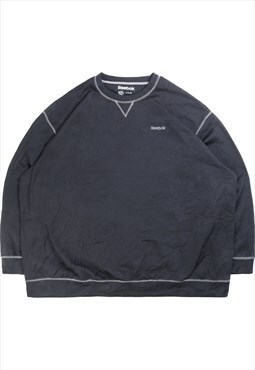 Vintage  Reebok Sweatshirt Spellout Crewneck Black XXXXLarge