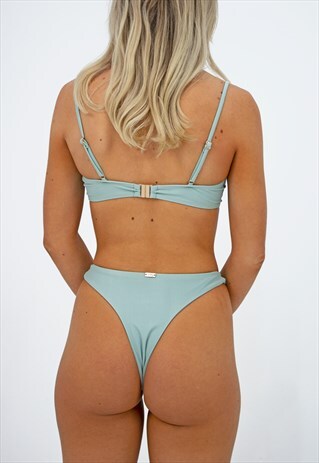 BIKINI BOTTOM BRAZILIAN - ST LUCIA AQUA PASTEL BLUE