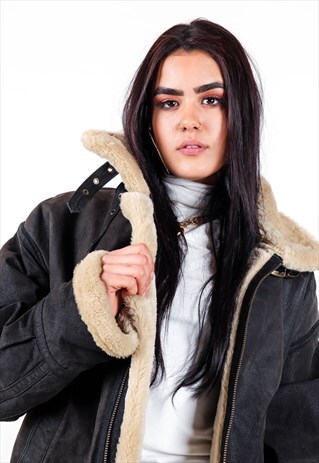 FAUX FUR LINED LEATHER JACKET J3267