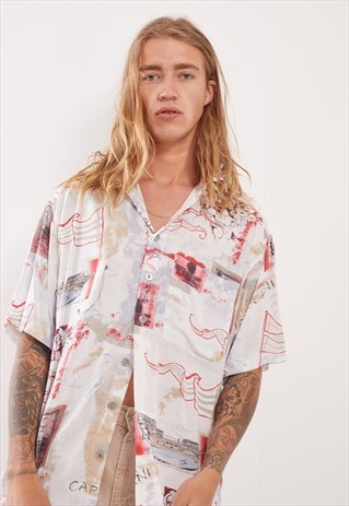 VINTAGE PATTERNED FESTIVAL SHORT SLEEVE SHIRT