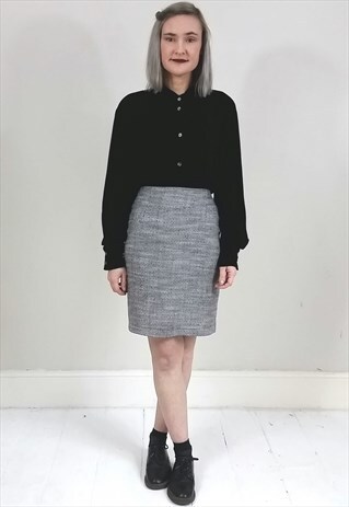 VINTAGE 90'S BLACK SILK BLEND VELVET SHIRT