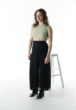BEIGE KNITTED CROPPED TOP / EXTRA SMALL TURTLENECK KNIT /