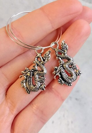 CHINESE DRAGON HOOP EARRINGS