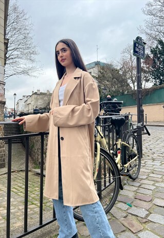 KZELL OVERSIZE TRENCH COAT IN BEIGE