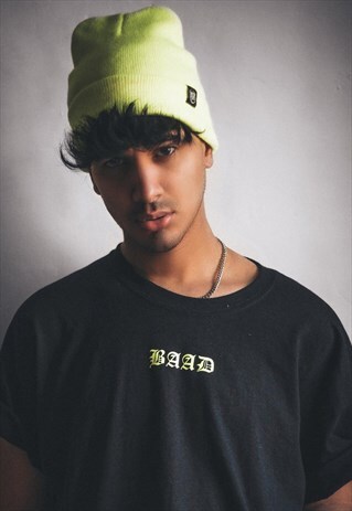 BAAD T-SHIRT BLACK NEOGOTS (NEON GREEN)