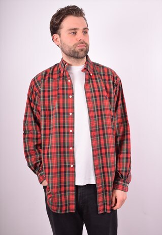 RALPH LAUREN MENS VINTAGE SHIRT MEDIUM RED 90S