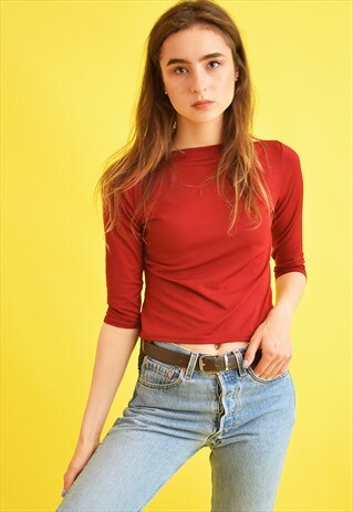 90'S RETRO MINIMALIST LYCRA TEEN PARTY TOP