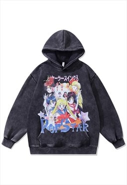 Anime hoodie Sailor Moon pullover Japanese cartoon jumper