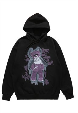 Teddy hoodie grunge bear pullover premium graffiti jumper