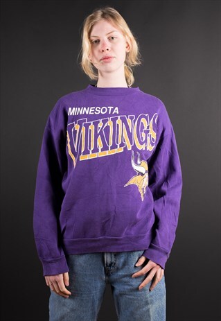 VINTAGE 90'S GRAPHIC PRINT VIKINGS NFL USA SWEATSHIRT