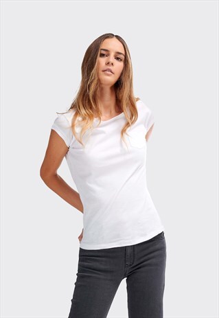 ALCOTT WHITE BASIC COTTON T-SHIRT
