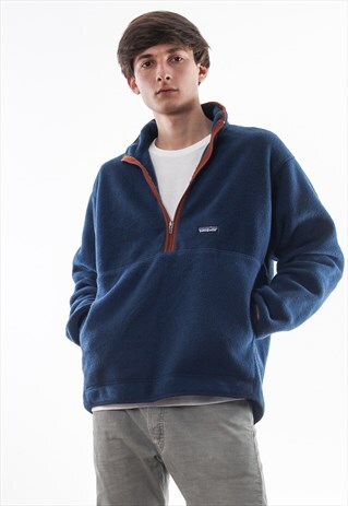 VINTAGE PATAGONIA SYNCHILLA PULLOVER JACKET 90S BLUE