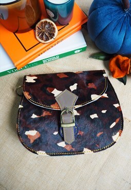Nephele Sustainable Leather Animal Print Cross Body handbag