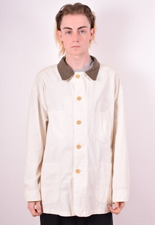 C.P. COMPANY MENS VINTAGE JACKET LARGE WHITE 90S