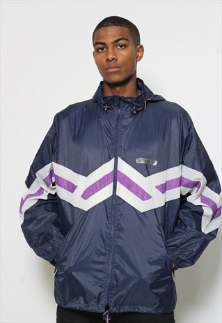 VINTAGE ADIDAS SHELL TRACK JACKET BLUE PURPLE
