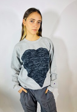 Vintage Size M Champion Rework Sweatshirt in Grey