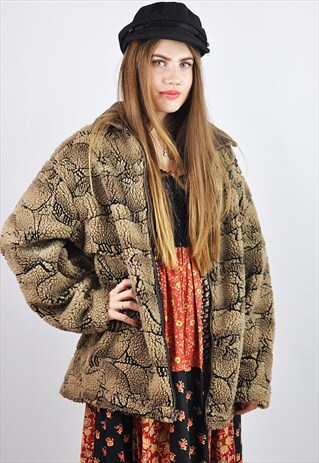 VINTAGE GRUNGE SHEEP FLEECY FUR JACKET