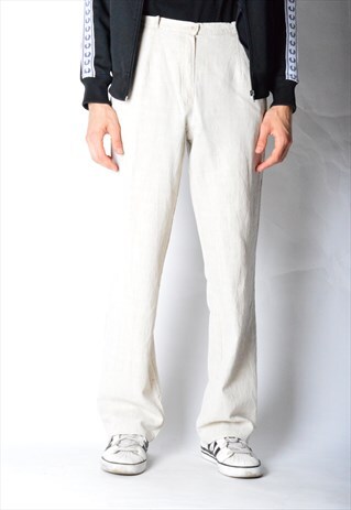 VINTAGE 90S UNISEX BEIGE LINEN BLEND PANTS