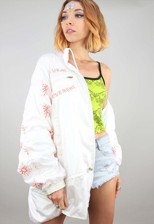 VINTAGE 80S 90S OVERSIZED FESTIVAL SHELL WINDBREAKER JACKET