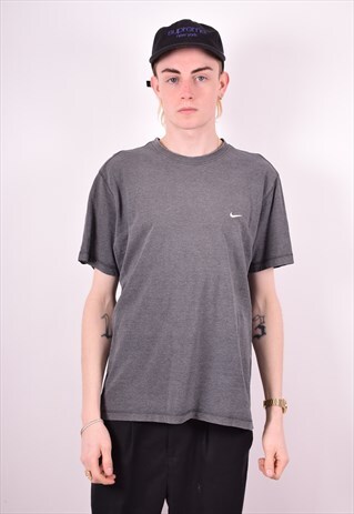 NIKE MENS VINTAGE T-SHIRT TOP LARGE GREY 90'S
