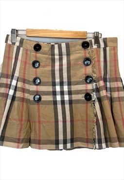 Burberry vintage nova check beige Scottish mini skirt. L