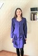 BRIGHT PURPLE DRESS WITH FRILLS AT THE BOTTOM
