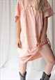 VINTAGE 1980S PEACHY PINK BRODERIE ANGLAIS NIGHTDRESS DRESS