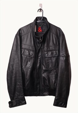 Vintage 90s Dolce & Gabbana Leather Jacket in Black