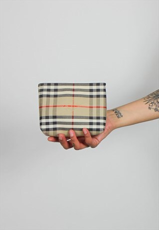 VINTAGE RARE BURBERRY CLASSIC NOVA CHECK PURSE BAG POUCH